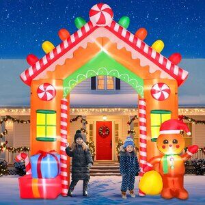 ⚡9 FT Christmas Inflatable Archway Outdoor Gift Bag Blow up LED Decorations